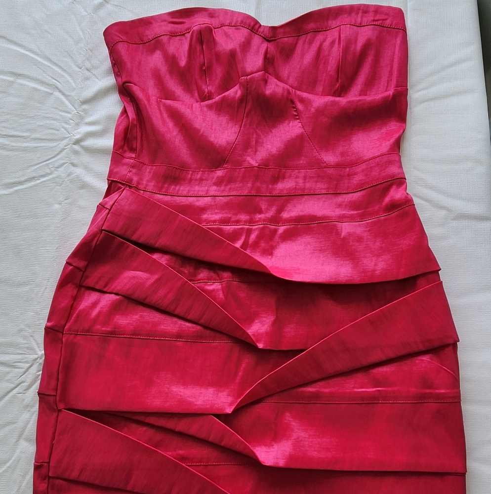 VTG Hot Gal Bodycon Stretch Mini dress large HOT PINK